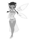  black_girl_kezia_fairy_fairies_armor_wings braid fairy monochrome twin_braids wings 