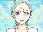  aqua_hair bad_id bad_pixiv_id blush eureka eureka_seven eureka_seven_(series) hair_ornament hairclip hirasawa_meio pink_eyes short_hair solo tears 