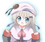  bad_id bad_pixiv_id blue_eyes blush bow buttons hat itsuka large_buttons little_busters! long_hair noumi_kudryavka pink_bow silver_hair solo 