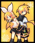  1girl brother_and_sister kagamine_len kagamine_rin shinia siblings twins vocaloid 