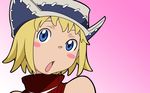  blonde_hair blue_eyes gradient gradient_background hat highres patricia_thompson short_hair solo soul_eater soul_eater_patty 