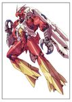  blaziken border bursyamo gen_3_pokemon gundam mecha mechanization no_humans pokemon pokemon_(creature) simple_background solo v white_background 