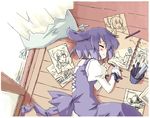  blue_hair closed_eyes drawing dress fetal_position floor foreshortening from_above hakurei_reimu kirisame_marisa lying oekaki original partially_colored pillow sakuraba_yuuki shouji sketchbook sleeping sliding_doors solo touhou 