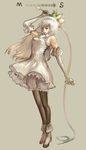  bad_id bad_pixiv_id elbow_gloves gloves n.a. original pantyhose solo whip white_hair 