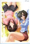  artist_request brown_eyes brown_hair highres multiple_girls omoide_ni_kawaru_kimi_memories_off pencil_skirt short_hair skirt sweater 