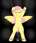  2012 ankle_cuffs bdsm black_background bondage bound clenched_teeth cuffs cum dildo equine eyes_closed female fluttershy fluttershy_(mlp) friendship_is_magic fur hair insertion magic mammal masturbation my_little_pony navel pegasus penetration pink_hair plain_background restrained rope sex_toy shackles solo spreader_bar teeth vibrator wings xyi yellow_fur 