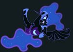  anus blue_eyes blue_hair cutie_mark equine female feral friendship_is_magic grin hair helmet horn mammal my_little_pony nightmare_moon nightmare_moon_(mlp) plain_background presenting princess_luna pussy solo taharon winged_unicorn wings 