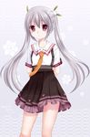  kamine_mashiro long_hair material_brave md5_mismatch necktie purple_eyes silver_hair solo tsukino_neru twintails 