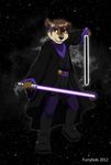  bear ear_piercing furrybob lightsaber male piercing purple solo star_wars weapon 