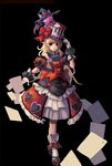  alternate_hairstyle bare_shoulders blonde_hair cat child dfo dnf dress dungeon_and_fighter dungeon_fighter_online female gloves hat heart hearts loli long_hair mage mage_(dungeon_and_fighter) paper pet qbspdl red_eyes ribbon wings witch_hat 