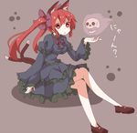  animal_ears bad_id bad_pixiv_id cat_ears cat_tail kaenbyou_rin kuromari_(runia) multiple_tails red_eyes red_hair solo tail touhou twintails 