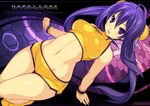 :d bare_shoulders breasts bun_cover chinese_clothes covered_nipples english highres impossible_clothes impossible_shirt kinoshita_ichi medium_breasts open_mouth original purple_eyes purple_hair shirt shorts smile solo twintails wide_hips wristband 