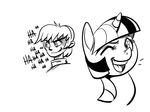  black_and_white equine female feral friendship_is_magic horn human kevinsano looking_at_viewer mammal monochrome my_little_pony one_eye_closed saliva sketch smile teeth text tongue twilight_sparkle_(mlp) unicorn 