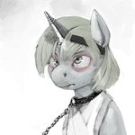  choker collar derpy_hooves_(mlp) equine female friendship_is_magic horse kevinsano leash mammal my_little_pony plain_background pony solo white_background 