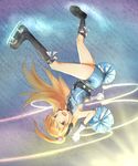  amamiya_rizumu baton brown_eyes chakkaman gloves hair_ornament headphones heart heart_hair_ornament highres ice_skates long_hair orange_hair pretty_(series) pretty_rhythm pretty_rhythm_aurora_dream shorts skates solo upside-down white_gloves 