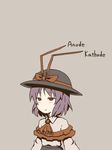  capelet grey_background hat hat_ribbon kawashina_(momen_silicon) nagae_iku purple_hair red_eyes ribbon science simple_background solo touhou 