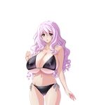  asagiri_toyoe beauty_mark bikini breasts cleavage erect_nipples huge_breasts kyonyuu_majo mole pink_hair side-tie_bikini swimsuit waffle 