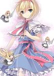  alice_margatroid blonde_hair blue_eyes bow capelet doll dress elise_(piclic) hair_bow hairband jewelry lance long_hair polearm ring sash shanghai_doll shield short_hair smile solo string touhou weapon 