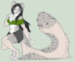  black_hair blue_eyes breasts feline female fluffy_tail hair long_tail looking_at_viewer mammal panther sketch 