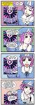  4koma bags_under_eyes comic drsunshine drugged english highres pink_hair ribbon saigyouji_yuyuko short_hair simple_background touhou touhou_(game) 