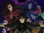  alucard_(hellsing) bad_id bad_pixiv_id black_hair blue_hair blue_skin cassock count_of_monte_cristo cross crossover fangs fate/stay_night fate_(series) gankutsuou green_eyes hellsing heterochromia kotomine_kirei long_coat long_hair male_focus multiple_boys nakata_jouji outstretched_hand pointy_ears red_eyes seiyuu_connection shigeyama_mohachi staff trait_connection 