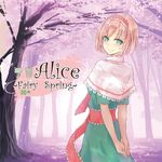  alice_margatroid aqua_eyes arms_behind_back blonde_hair blush capelet cherry_blossoms dress headband looking_at_viewer looking_back nabeshima_tetsuhiro sash short_hair smile solo touhou 