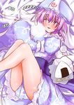  breasts closed_eyes drooling food hat hitodama hug japanese_clothes lying medium_breasts nagii_yuki obi on_bed onigiri open_mouth pink_eyes pink_hair saigyouji_yuyuko saliva sash short_hair sleeping solo touhou triangular_headpiece 