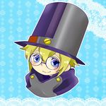  arc_system_works blazblue blazblue:_calamity_trigger blonde_hair blue_eyes blush cape carl_clover child cute glasses hat smile top_hat young younger 