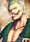  cigar dated kei-suwabe male_focus one_piece silver_hair smoker_(one_piece) smoking solo 