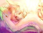  afterglow animal_ears bed blonde_hair breasts dearmybrothers fox_ears fox_tail looking_at_viewer lying md5_mismatch medium_breasts nude pillow pov smile solo tail touhou upper_body yakumo_ran yellow_eyes 