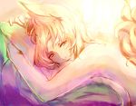 afterglow animal_ears bed blonde_hair breasts dearmybrothers fox_ears fox_tail looking_at_viewer lying medium_breasts nude pillow pov revision smile solo tail touhou upper_body yakumo_ran yellow_eyes 