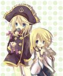  1boy 1girl alternate_costume blonde_hair blue_eyes cosplay costume_switch hat mithos_yggdrasill patty_fleur pirate ribbon tales_of_(series) tales_of_symphonia tales_of_vesperia 