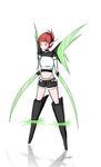  android belt highres nac0n original red_hair reflection short_hair short_shorts shorts signature simple_background solo white_background yellow_eyes 