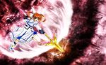  energy_wings fingerless_gloves gloves lyrical_nanoha magical_girl mahou_shoujo_lyrical_nanoha mahou_shoujo_lyrical_nanoha_a's purple_eyes raising_heart red_hair solo takamachi_nanoha twintails wallpaper wings 