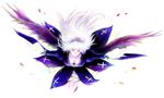  closed_eyes fm77_(artist) long_hair petals rozen_maiden solo suigintou white_hair wings 