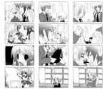  3girls artist_request asahina_mikuru biting blush chocolate ear_biting greyscale kiss kita_high_school_uniform koizumi_itsuki kyon licking male_focus monochrome multiple_boys multiple_girls nagato_yuki school_uniform suzumiya_haruhi suzumiya_haruhi_no_yuuutsu translated valentine yaoi 