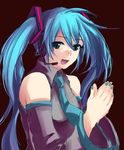  bad_id bad_pixiv_id bare_shoulders blue_eyes blue_hair detached_sleeves hatsune_miku long_hair necktie sketch solo twintails very_long_hair vocaloid yomo_(ym) 