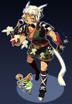  animal_ears final_fantasy final_fantasy_xi green_eyes katy_(artist) mithra short_hair solo tail twintails white_hair 