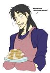  apron artist_request food itou_kaiji kaiji male_focus oven_mitts pancake solo 