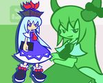  ex-keine horn_ribbon horns kamishirasawa_keine parody puyopuyo puyopuyo_fever ribbon style_parody touhou y&amp;k 