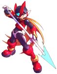  male_focus nakayama_tooru official_art polearm rockman rockman_zero solo spear weapon zero_(rockman) 