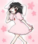  :p animal_ears bad_anatomy bad_id bad_pixiv_id black_hair bunny_ears inaba_tewi solo tongue tongue_out touhou 