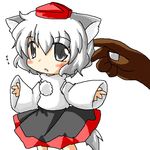  animal_ears chibi hat inubashiri_momiji r_pascal solo tokin_hat touhou white_hair wolf_ears 