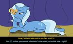  appletini c4tspajamas curtains cutie_mark english_text equine female feral friendship_is_magic horn horse mammal micro my_little_pony pony purple_eyes size_difference text trixie_(mlp) unicorn 