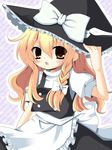  amlest blonde_hair braid colorized hat kirisame_marisa long_hair looking_at_viewer solo touhou witch_hat 