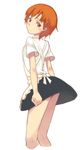  apron bad_id bad_pixiv_id hair_ornament hairpin inami_mahiru orange_hair short_hair solo waitress working!! yaegashi 