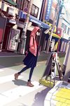  bad_id bad_pixiv_id dutch_angle hands_in_pockets highres hood hoodie majisuka_gakuen nezumi_(majisuka_gakuen) pantyhose road sakico school_uniform solo street translation_request walking 