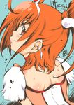  ahoge back choker cure_sunny dated earrings eyelashes from_behind hino_akane_(smile_precure!) inoue_sora jewelry lips long_hair magical_girl orange_(color) orange_hair ponytail precure red_eyes smile_precure! solo tiara 