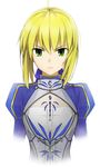  ahoge armor artoria_pendragon_(all) bad_id bad_pixiv_id blonde_hair breastplate dress dual_persona fate/stay_night fate_(series) green_eyes hair_ribbon puffy_sleeves ribbon saber takashiro_(takashiro_factory) translucent upper_body 