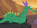  animated crackle_(mlp) crater dragon eyelashes feral friendship_is_magic gem horn my_little_pony red_eyes scales scratching smoke spines teeth tongue wings 